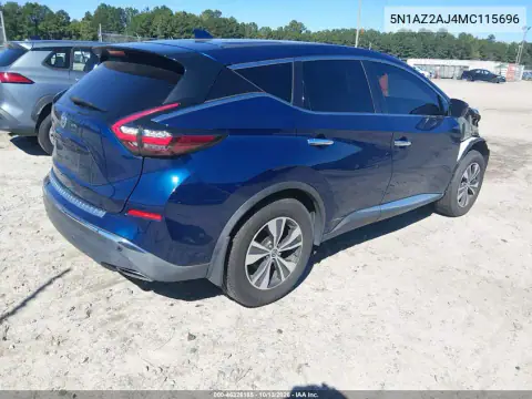 2021 Nissan Murano S Fwd VIN 5N1AZ2AJ4MC115696 фото 5