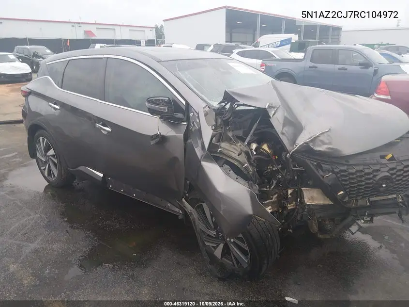 2024 Nissan Murano Sl Fwd VIN 5N1AZ2CJ7RC104972 фото 1