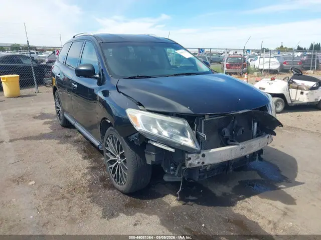 5N1AR2MN1FC604929 — 2015 Nissan Pathfinder Platinum/S/SL/SV, Передняя часть (Front End), фото до ремонта