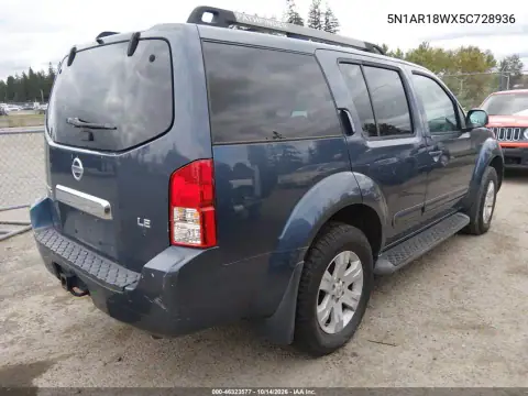 5N1AR18WX5C728936 — 2005 Nissan Pathfinder, фото 5 с аукциона IAAI 21.10.2026, Естественный износ