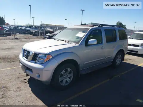 5N1AR18W56C670137 — 2006 Nissan Pathfinder, фото 2 с аукциона IAAI, Естественный износ