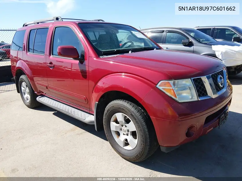 2007 Nissan Pathfinder Se VIN 5N1AR18U97C601662 фото 2
