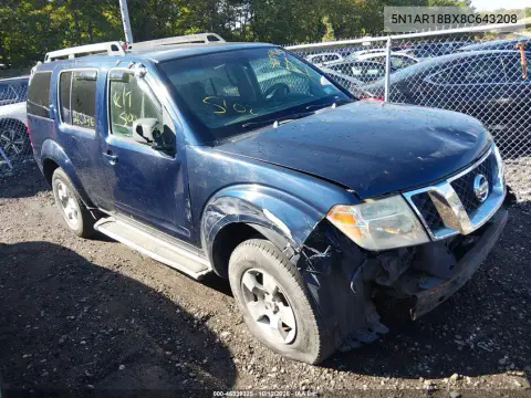5N1AR18BX8C643208 — 2008 Nissan Pathfinder, Передняя часть, фото до ремонта