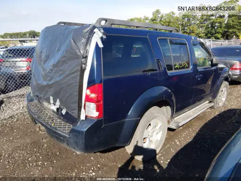 2008 Nissan Pathfinder S VIN 5N1AR18BX8C643208 фото 4