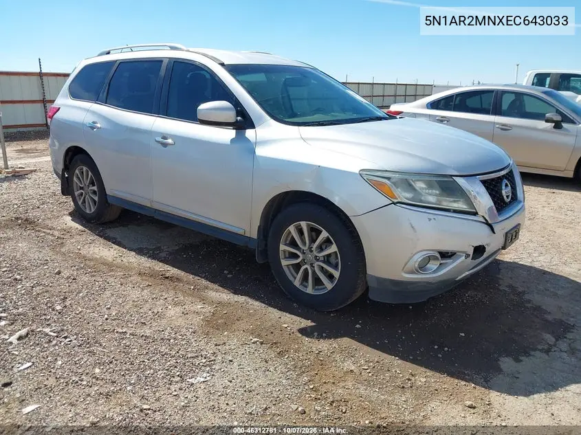 5N1AR2MNXEC643033 — 2014 Nissan Pathfinder, фото 2 с аукциона IAAI 26.10.2026, Естественный износ