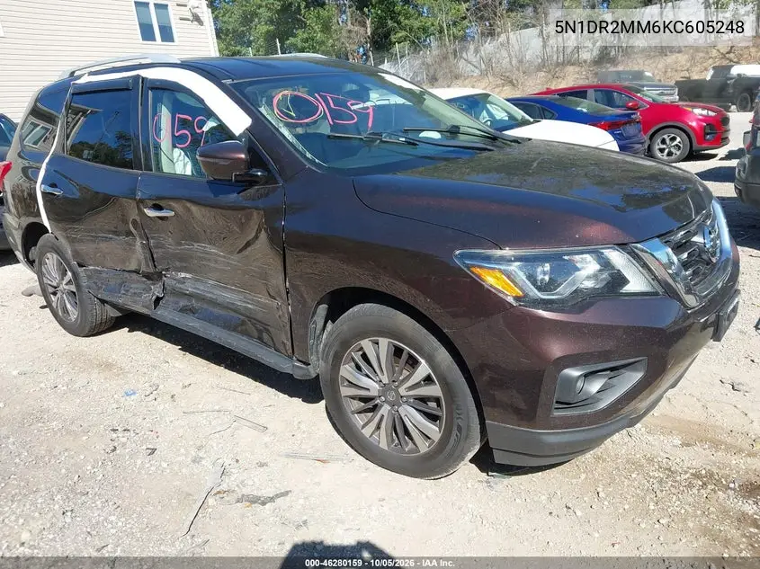 2019 Nissan Pathfinder S VIN 5N1DR2MM5KC607248 фото 2