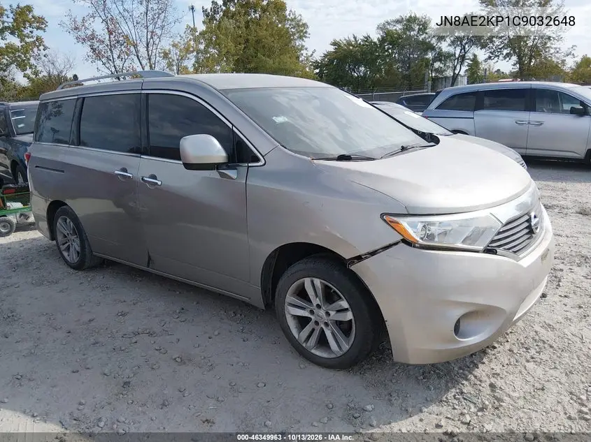 JN8AE2KP1C9032648 — 2012 Nissan Quest, фото 2 с аукциона IAAI, Естественный износ