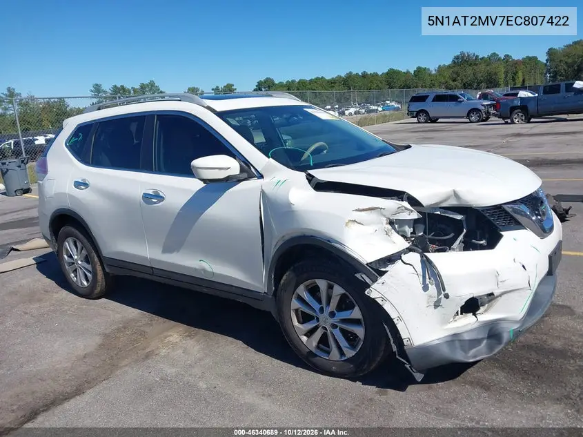 2014 Nissan Rogue Sv VIN 5N1AT2MV7EC807422 фото 2
