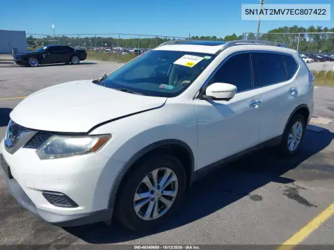 2014 Nissan Rogue Sv VIN 5N1AT2MV7EC807422 фото 3