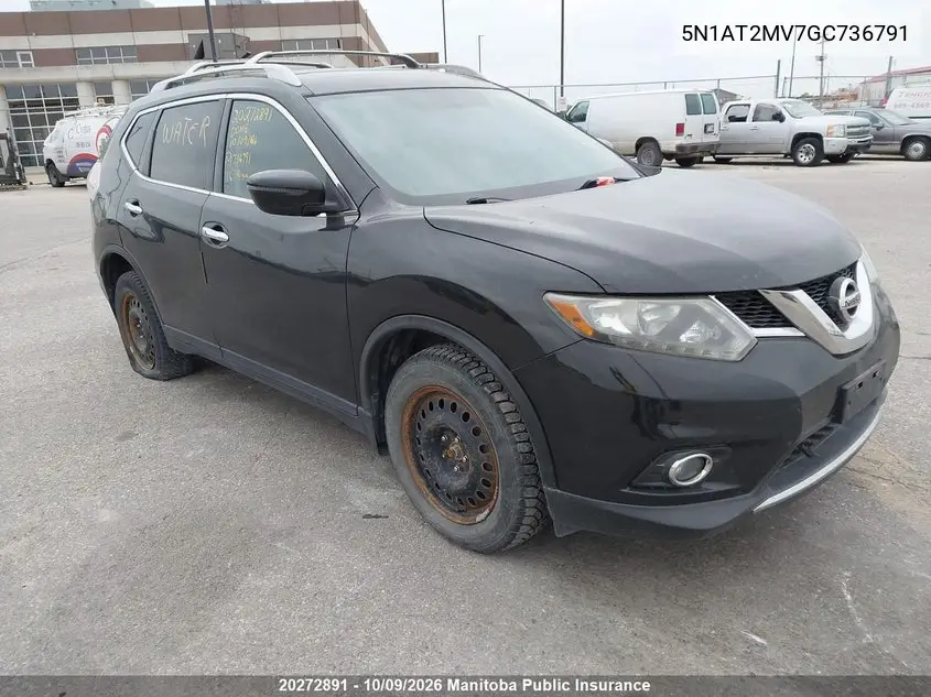 2016 Nissan Rogue Sv VIN 5N1AT2MV7GC736791 фото 1
