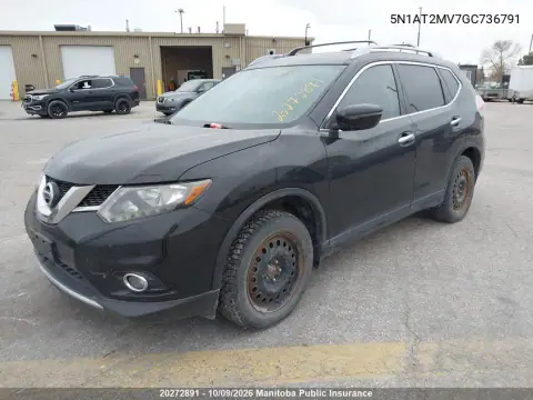 2016 Nissan Rogue Sv VIN 5N1AT2MV7GC736791 фото 2