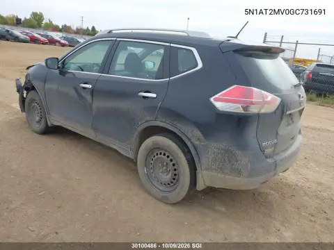 2016 Nissan Rogue S/Sl/Sv VIN 5N1AT2MV0GC731691 фото 3