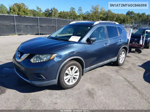 2016 Nissan Rogue Sv VIN 5N1AT2MT6GC846598 фото 2