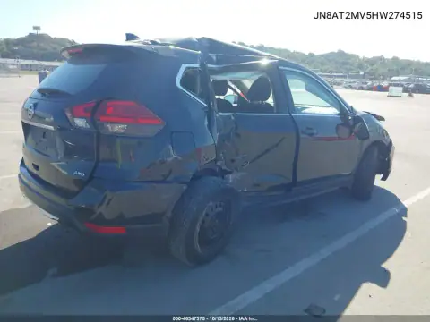 JN8AT2MV5HW274515 — 2017 Nissan Rogue, фото 4 с аукциона IAAI, Боковая часть