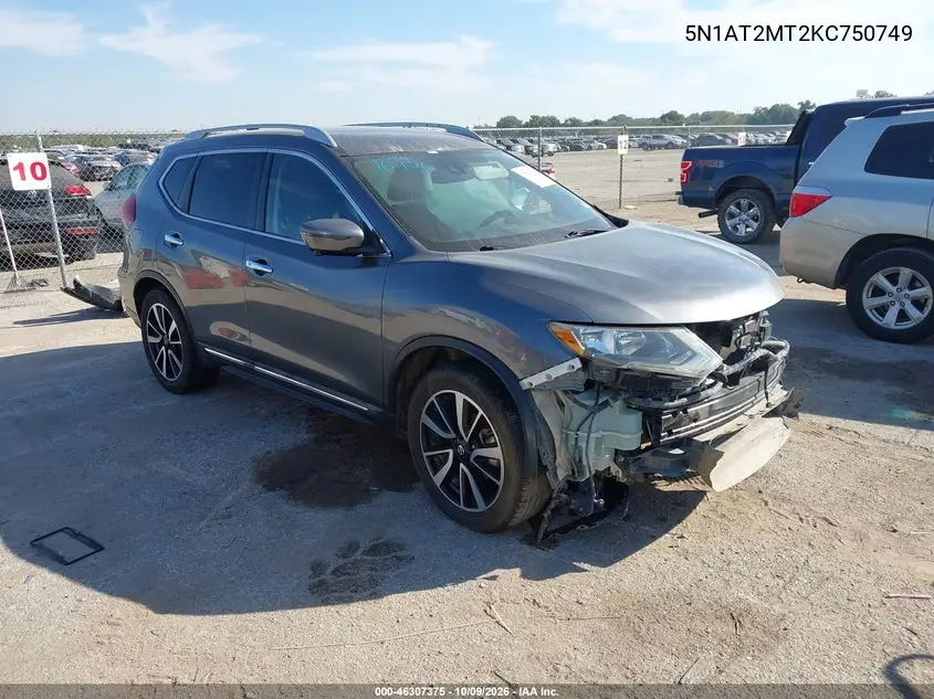 2019 Nissan Rogue Sl VIN 5N1AT2MT2KC750749 фото 1