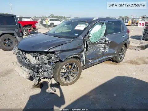 2019 Nissan Rogue Sl VIN 5N1AT2MT2KC750749 фото 2