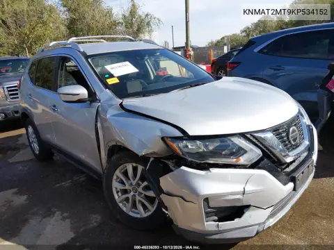 KNMAT2MT9KP534152 — 2019 Nissan Rogue, Передняя часть, фото до ремонта