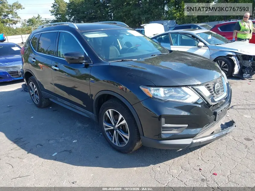 5N1AT2MV3KC767593 Nissan Rogue 2019 — повреждение Передняя часть, фото до ремонта
