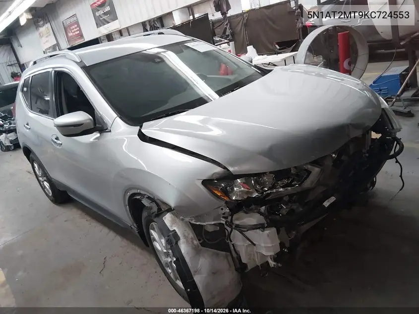 5N1AT2MT9KC724553 — 2019 Nissan Rogue, фото 2 с аукциона IAAI, Передняя часть