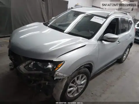5N1AT2MT9KC724553 — 2019 Nissan Rogue, фото 3 с аукциона IAAI, Передняя часть