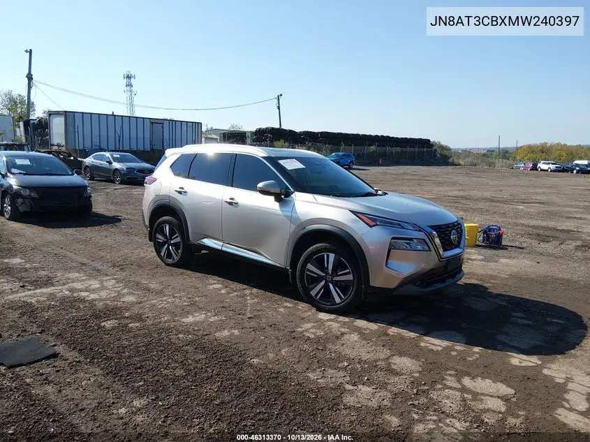 JN8AT3CBXMW240397 — 2021 Nissan Rogue, фото 2 с аукциона IAAI, Боковая часть