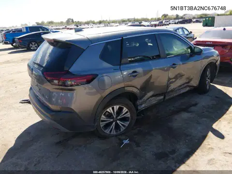 2022 Nissan Rogue Sv Fwd VIN 5N1BT3BA2NC676748 фото 4