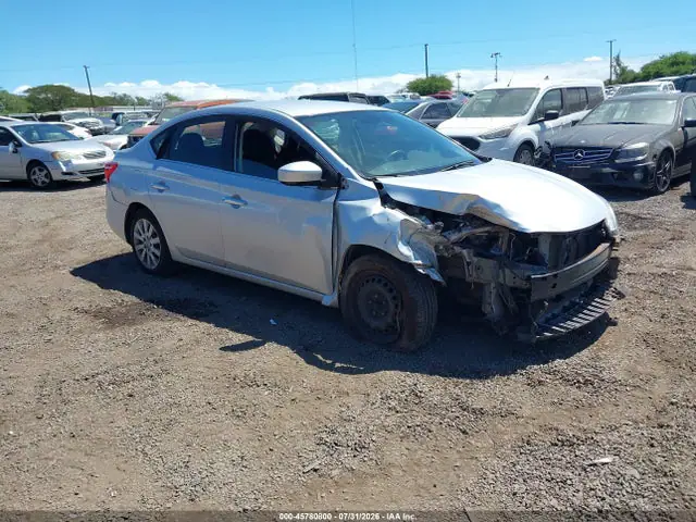 3N1AB7AP7JY245858 — 2018 Nissan Sentra S, Передняя часть (Front End), фото до ремонта