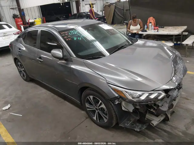 3N1AB8CVXMY257024 — 2021 Nissan Sentra SV Xtronic Cvt, Передняя часть (Front End), фото до ремонта