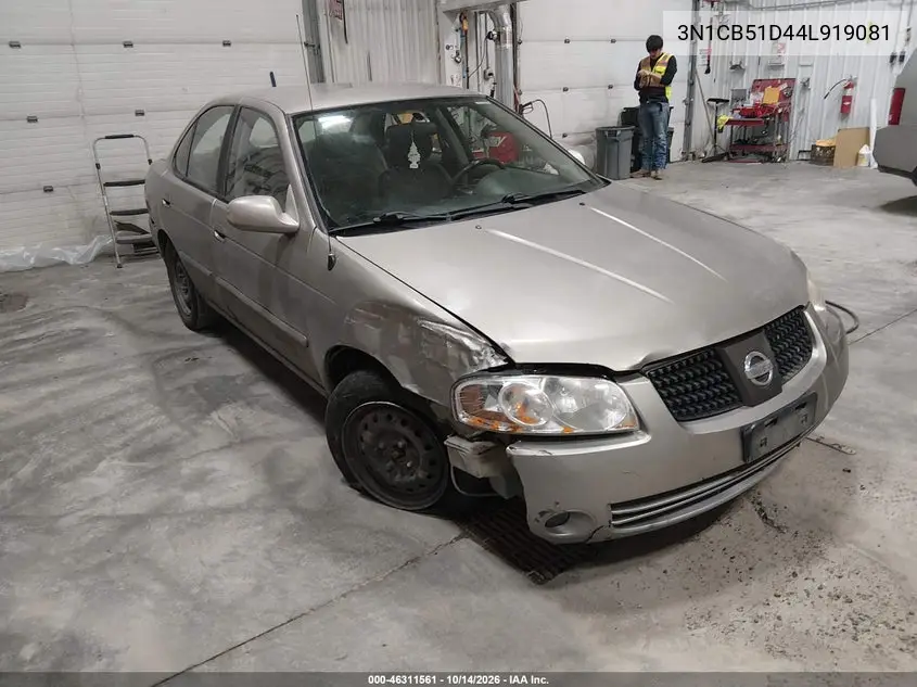 3N1CB51D44L919081 Nissan Sentra 2004 — повреждение Передняя часть, фото до ремонта
