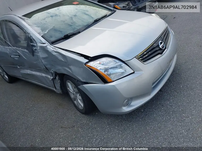 2010 Nissan Sentra 2.0/2.0S/Sr/2.0Sl VIN 3N1AB6AP9AL702984 фото 2