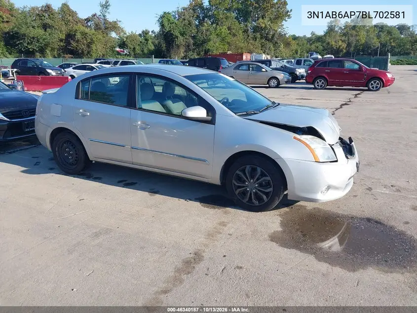 2011 Nissan Sentra 2.0S VIN 3N1AB6AP7BL702581 фото 2