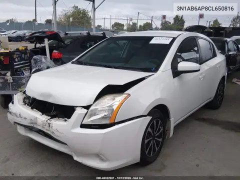 2012 Nissan Sentra 2.0 VIN 3N1AB6AP8CL650816 фото 2