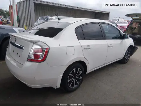 2012 Nissan Sentra 2.0 VIN 3N1AB6AP8CL650816 фото 4