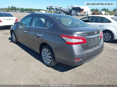 2014 Nissan Sentra S/Sv/Sr/Sl VIN 3N1AB7AP5EL674211 фото 3
