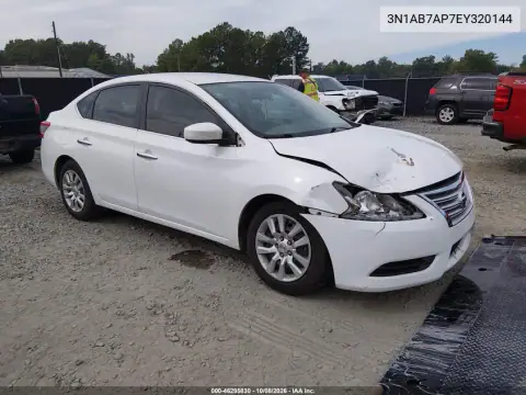 3N1AB7AP7EY320144 — 2014 Nissan Sentra, Передняя часть, фото до ремонта