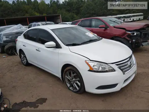 3N1AB7AP1FY357109 — 2015 Nissan Sentra, Сзади слева, фото до ремонта