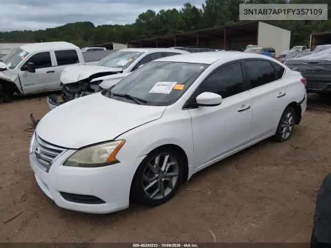 2015 Nissan Sentra S VIN 3N1AB7AP1FY357109 фото 3
