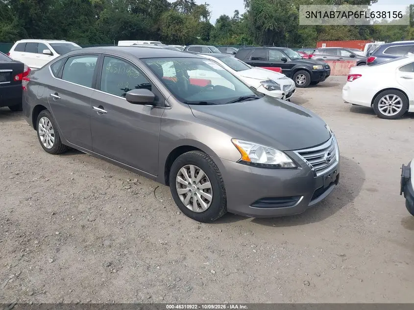 2015 Nissan Sentra Sv VIN 3N1AB7AP6FL638156 фото 2