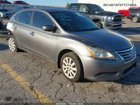 3N1AB7APXFY274066 — 2015 Nissan Sentra, Сзади, фото до ремонта