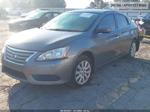 3N1AB7APXFY274066 — 2015 Nissan Sentra, фото 2 с аукциона IAAI, Задняя часть