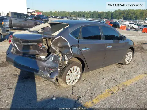 3N1AB7APXFY274066 — 2015 Nissan Sentra, фото 4 с аукциона IAAI, Задняя часть