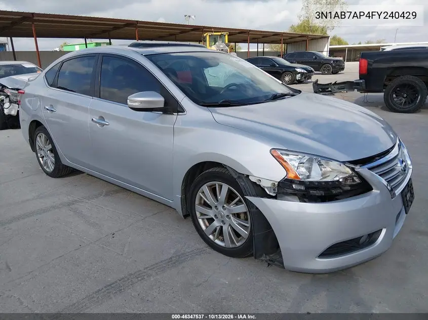 3N1AB7AP4FY240429 — 2015 Nissan Sentra, фото 2 с аукциона IAAI, Повреждение двигателя