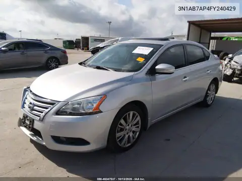 3N1AB7AP4FY240429 — 2015 Nissan Sentra, фото 3 с аукциона IAAI, Повреждение двигателя