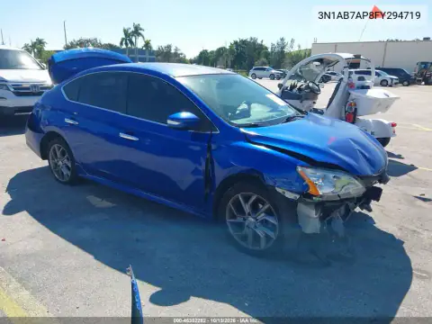 3N1AB7AP8FY294719 — 2015 Nissan Sentra, Передняя часть, фото до ремонта