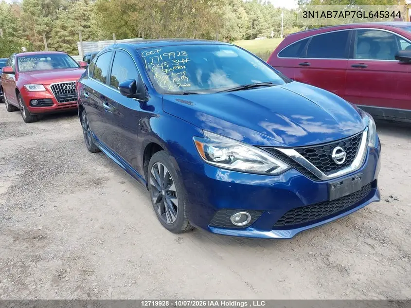 2016 Nissan Sentra S/Sv/Sr/Sl VIN 3N1AB7AP7GL645344 фото 2