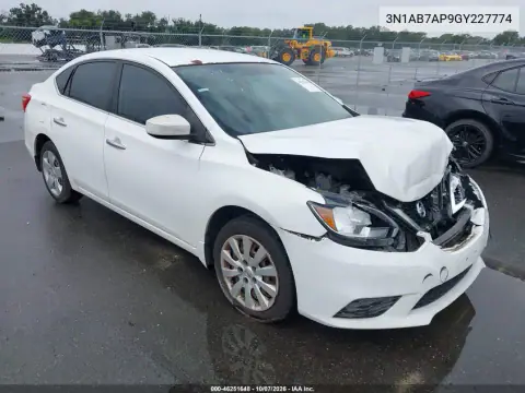 2016 Nissan Sentra Sv VIN 3N1AB7AP9GY227774 фото 1