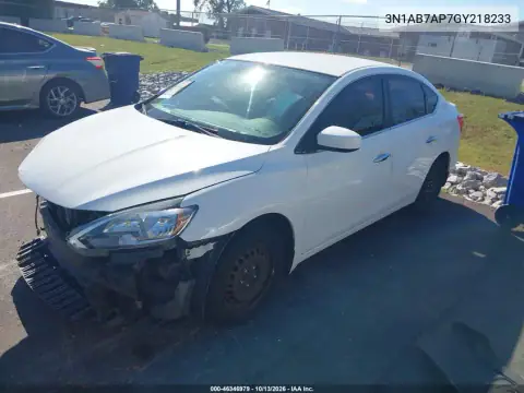 3N1AB7AP7GY218233 — 2016 Nissan Sentra, фото 3 с аукциона IAAI, Передняя часть