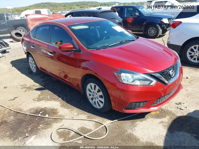 2017 Nissan Sentra Sv VIN 3N1AB7AP9HY262803 фото 2