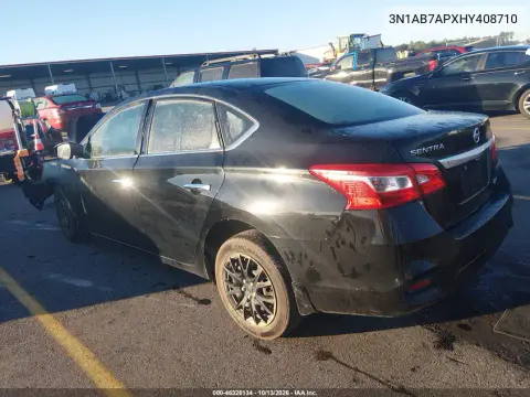 2017 Nissan Sentra S VIN 3N1AB7APXHY408710 фото 3
