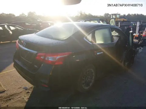 2017 Nissan Sentra S VIN 3N1AB7APXHY408710 фото 4